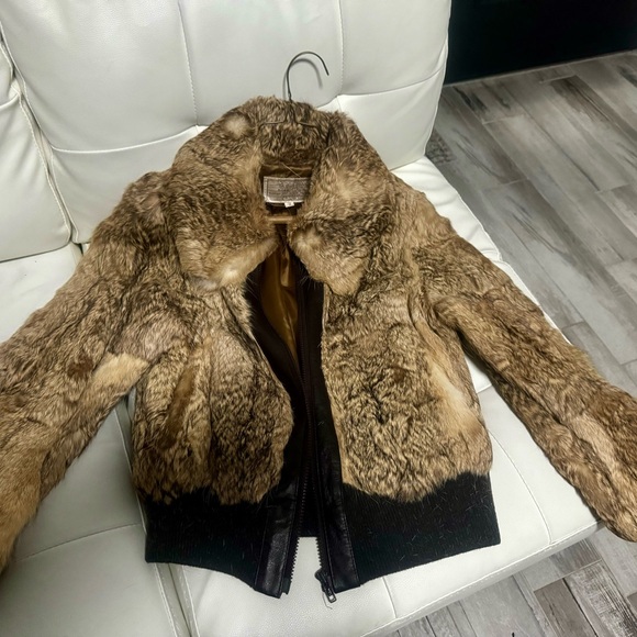 Dino Ricco Vintage Brown Authentic Rabbit Fur Coat size Medium - Picture 6 of 7